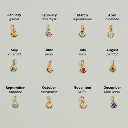 18K GOLD PLATED BIRTHSTONE PENDANTS